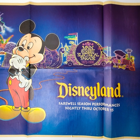 Vintage 90s 1996 DLR Disneyland Farewell to Main Street Electrical Parade Poster - Picture 5 of 16